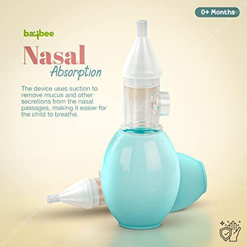 baybee Silicone Nose Cleaner Pump for Newborns 100% Safe Nasal Aspirator Bulb Syringe Manual Nasal Aspirator-picture-15