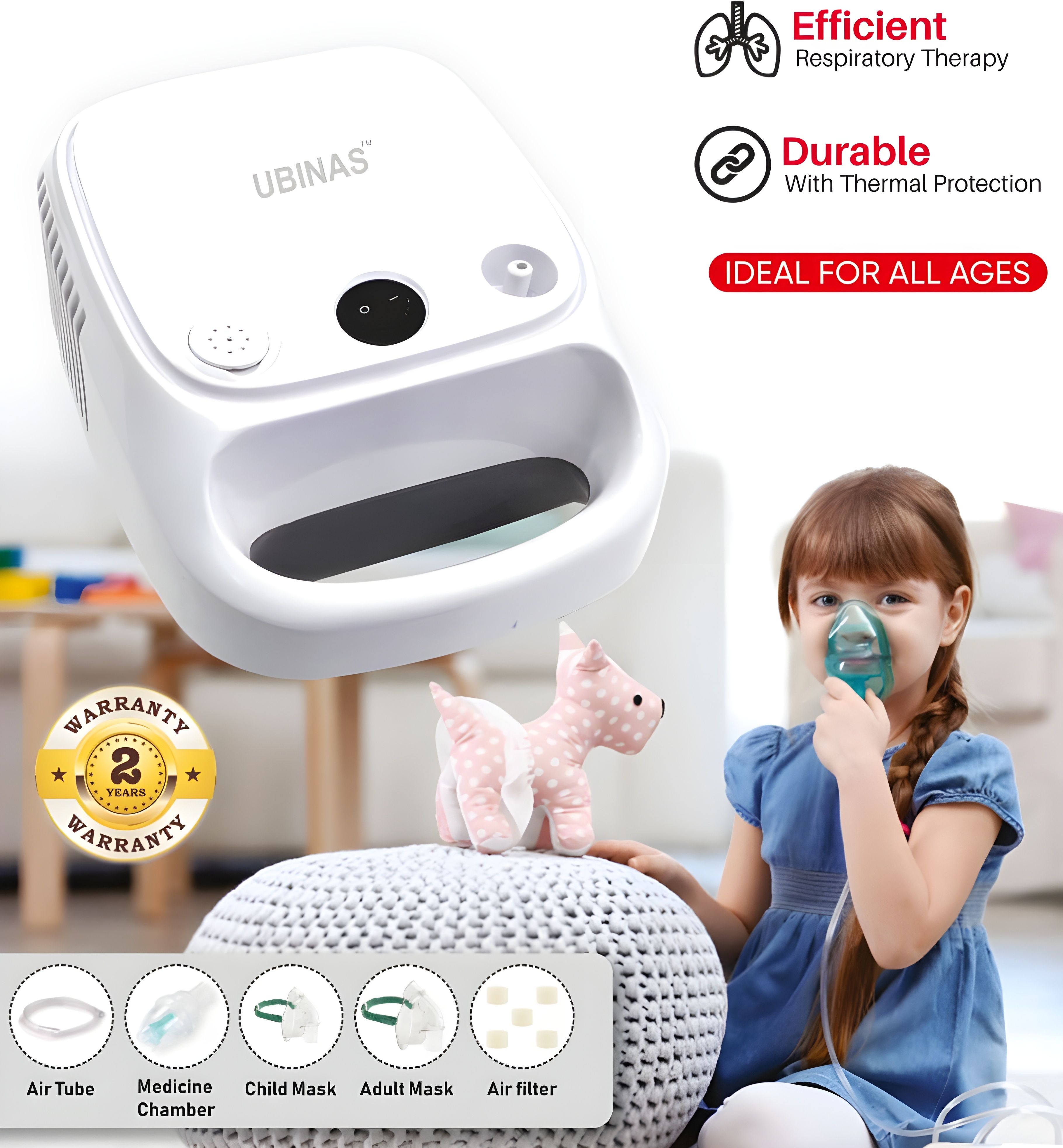 Ubinas Classic Nebulizer With Digital Thermometer Best In One Combo Nebulizer-image-8