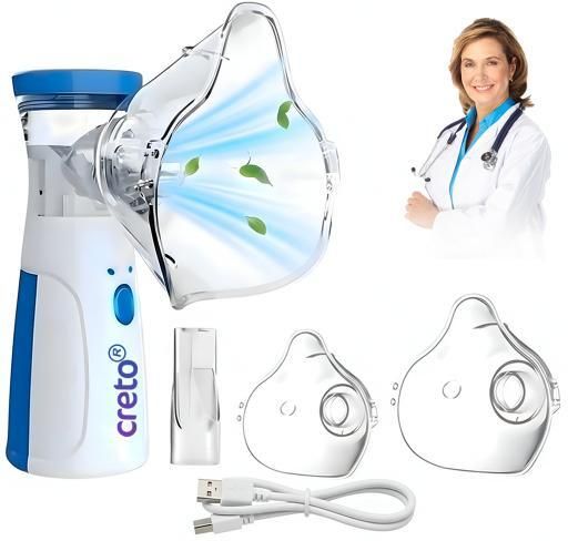 CRETO Portable Mesh Nebulizer Fine Mist Inhaler Rechargeable Model Nebulizer-image-0