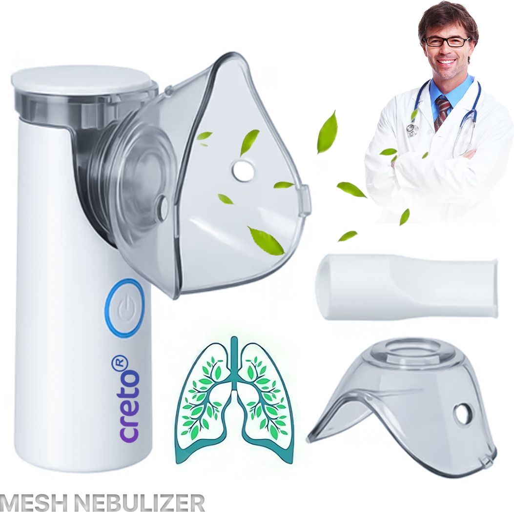 CRETO SY308 White Mesh Nebulizer with Ultra Silent Technology for Families Nebulizer-image-14
