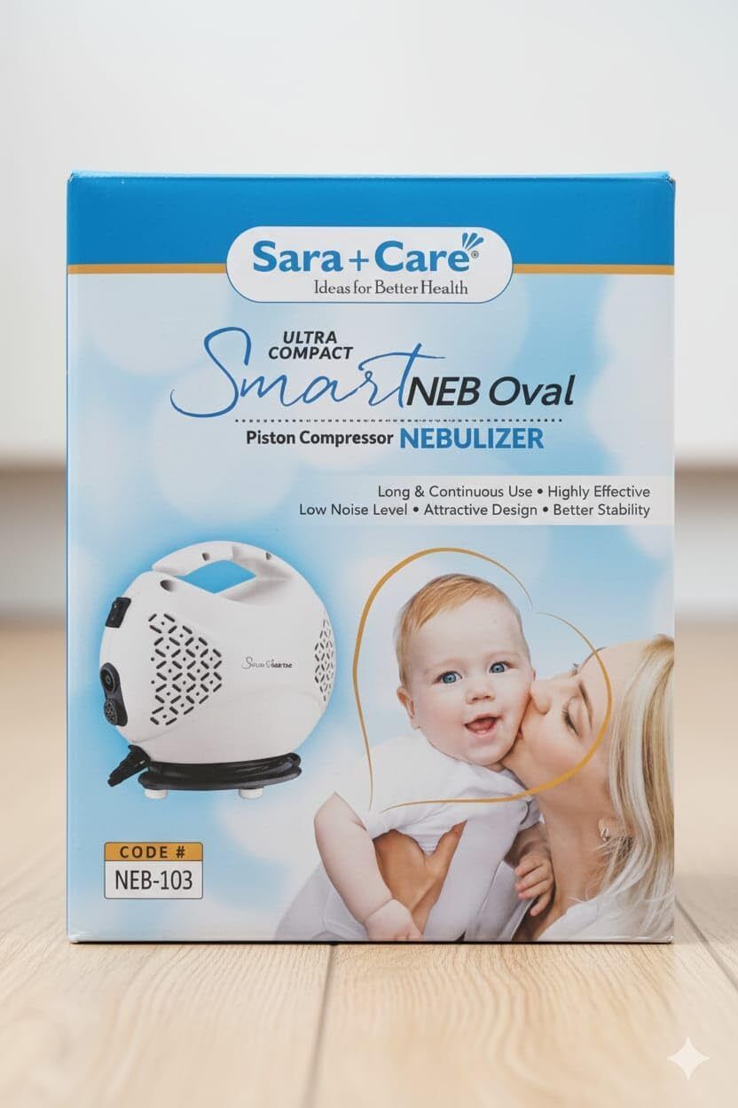 Sara+Care SmartNeb Oval Air Compressor Nebulizer for Adult & Child Asthma Nebulizer-picture-11