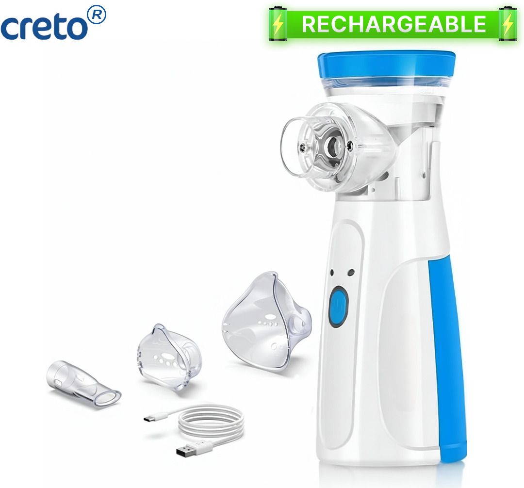 CRETO Rechargeable Mesh Nebulizer for Adults and Kids (Inbuilt Battery) JSL-302 Nebulizer-image-22