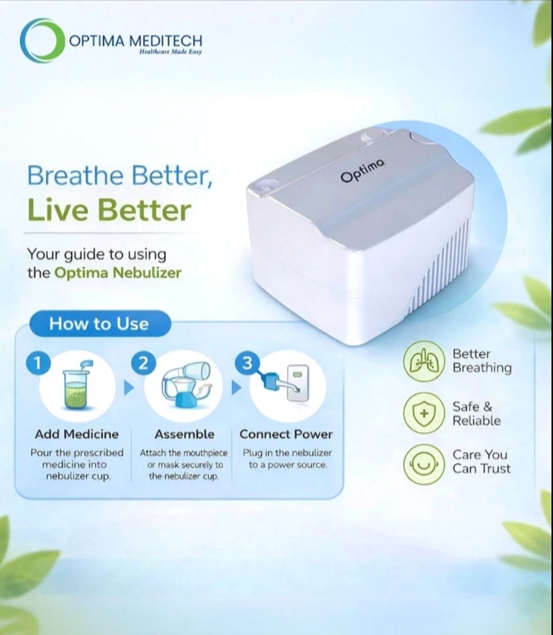 OPTIMA compressor nebulizer ONE EASY with Nebuliser Kit Nebulizer (White) Nebulizer-image-22