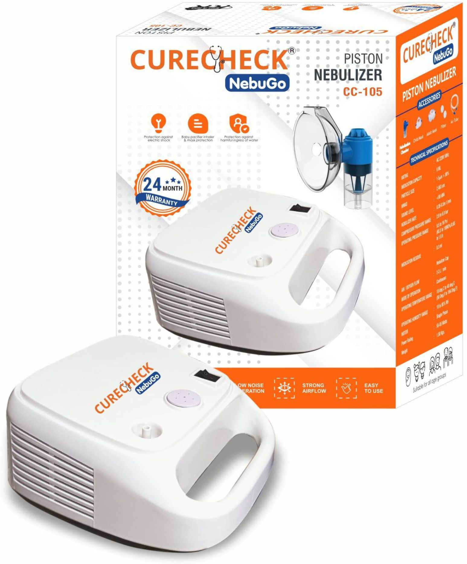 curecheck NebuGo Super Ultra Compact Nebulizer for Child and Adult with mask Nebulizer-picture-16