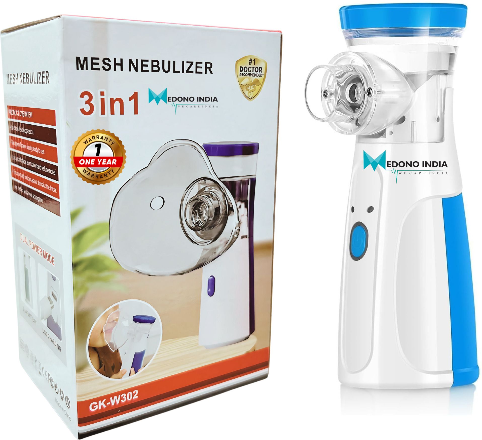 Medono india Mini Portable Mesh Nebulizer Machine Battery Rechargeable For Adults and Kids Nebulizer-picture-10