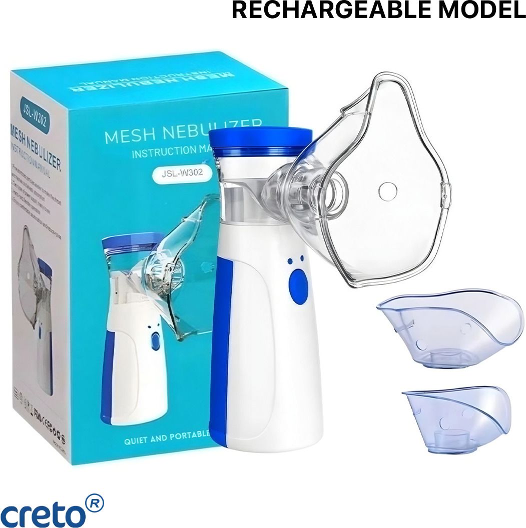 CRETO JSL-W302 Inbuilt Battery Rechargeable Mesh Nebulizer for Adults & Kids Nebulizer-image-36