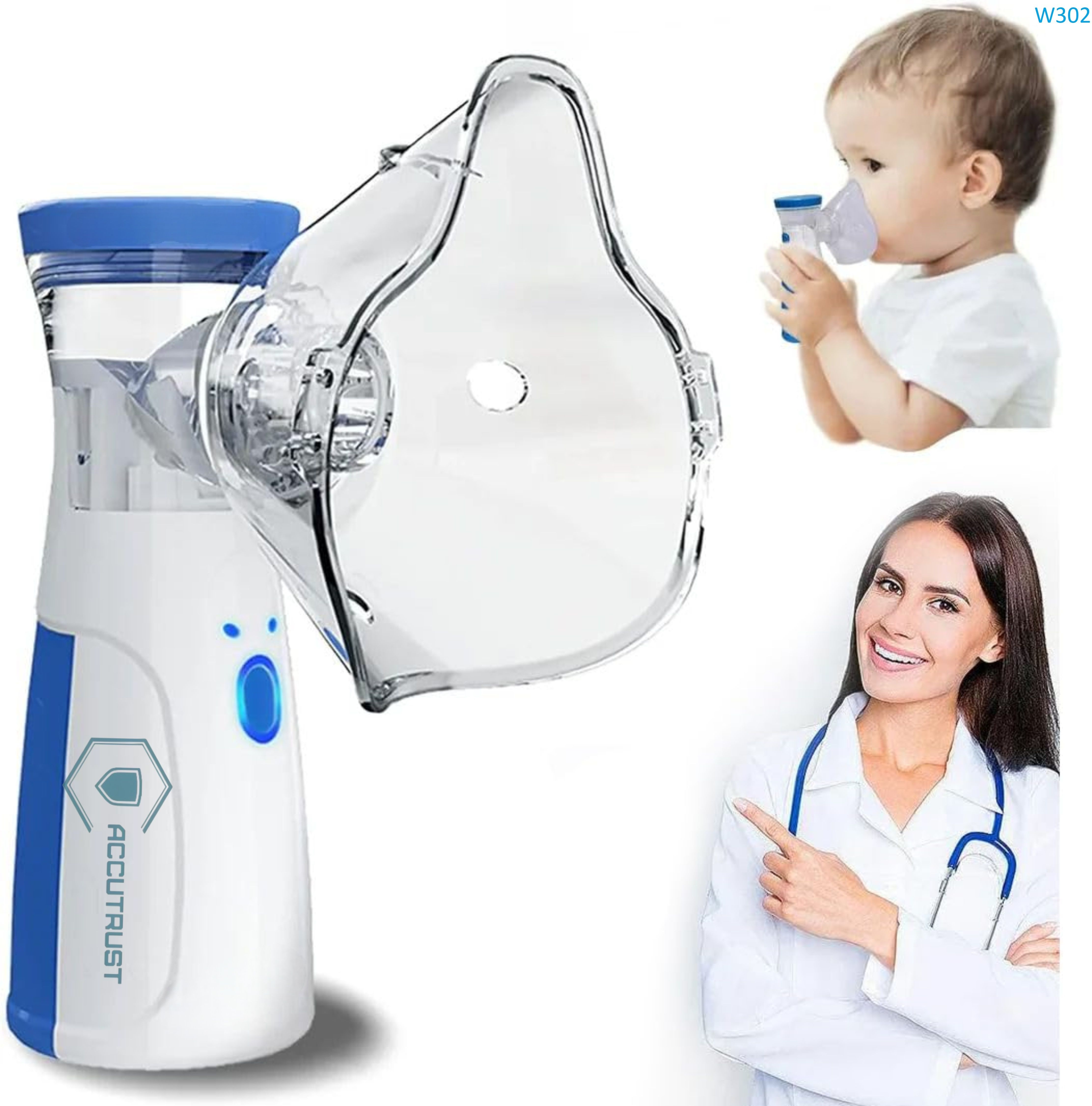 Accutrust Mini Mesh Nebulizer for Kids & Adults | Ultrasonic Steam Inhaler Nebulizer-picture-11