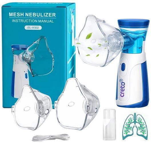 CRETO Portable Rechargeable Mesh Nebulizer with Fine Particle Output Nebulizer-image-25