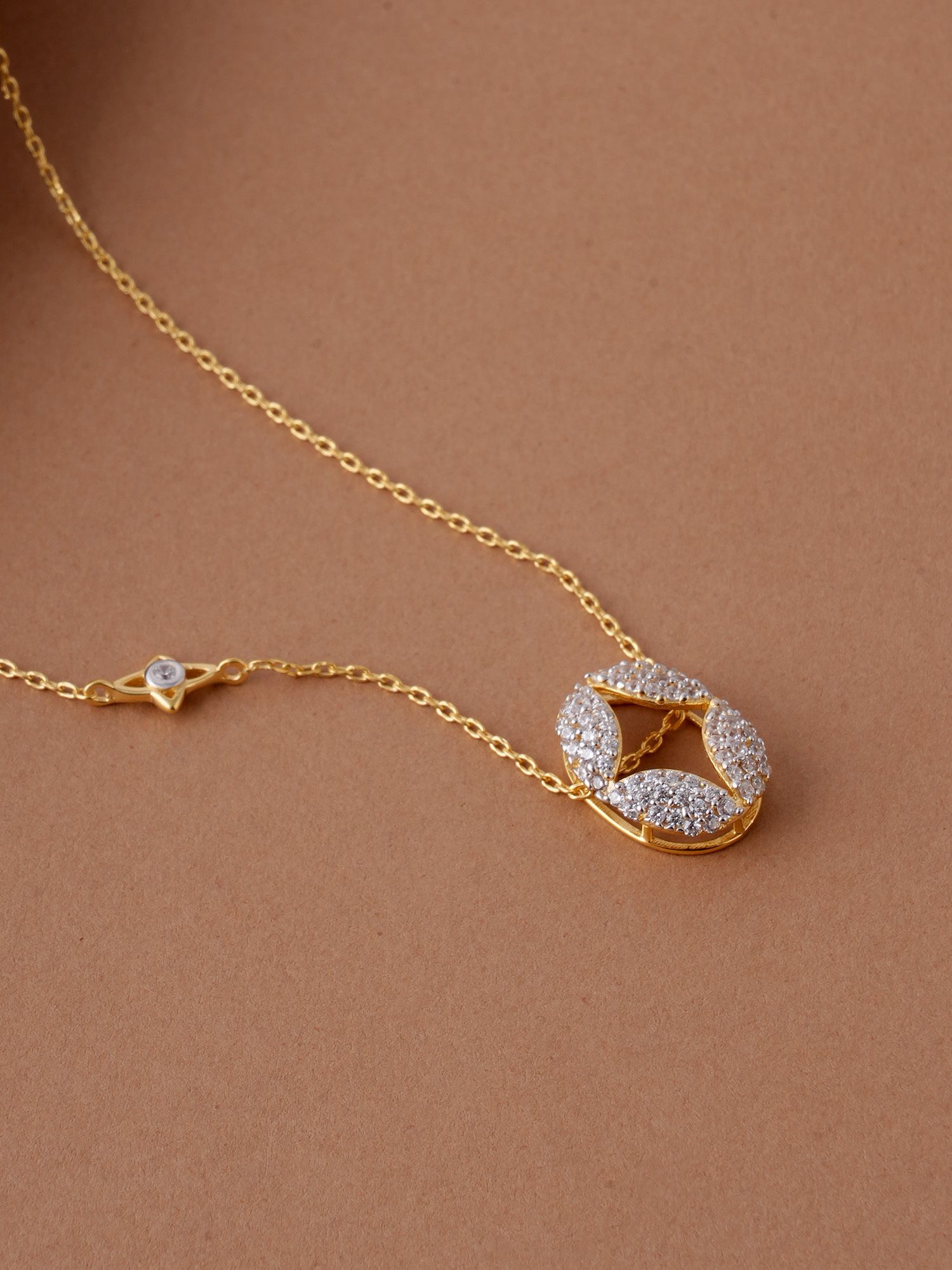 palmonas Aura 925 Silver Necklace for Women Cubic Zirconia Gold-plated Plated Sterling Silver Necklace-picture-15