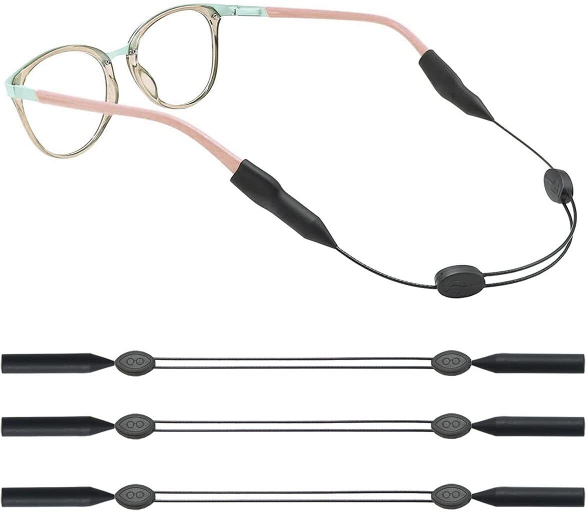 verilux 3pcs Adjustable Eyeglasses Straps AntiSlip Silicone Holder for Sports Women Men Alloy Chain-picture-20