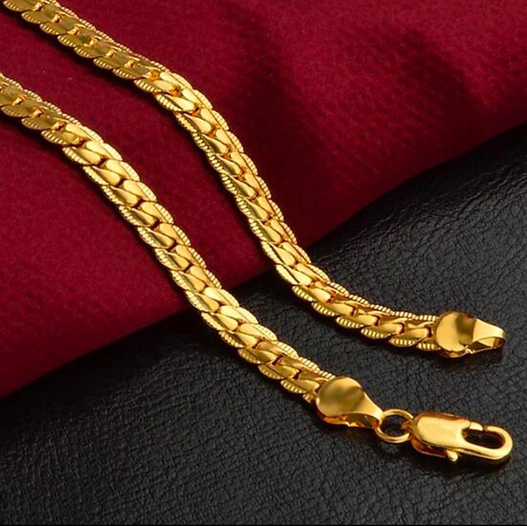 Trendy Gold Chain For Men Herringbone Gold Plated Chain For Men Golden Chain Gold-plated Plated Stainless Steel Chain