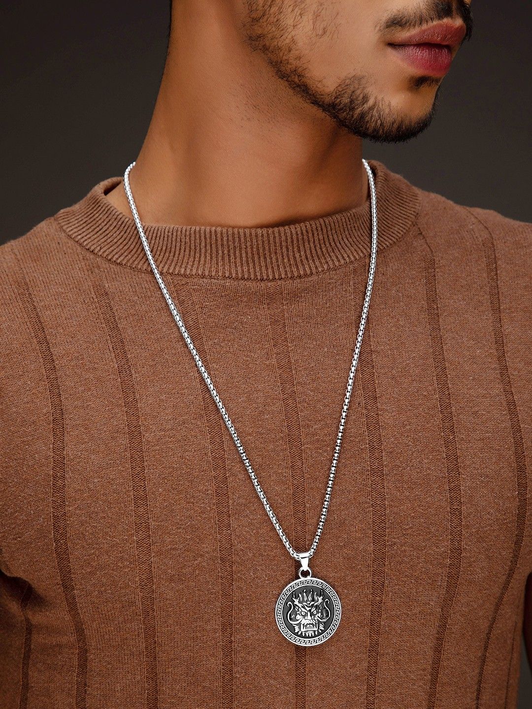 Roadster The Lifestyle Co Men Silver-Plated Black Tribal Chain Silver Plated Silver Chain-picture-11