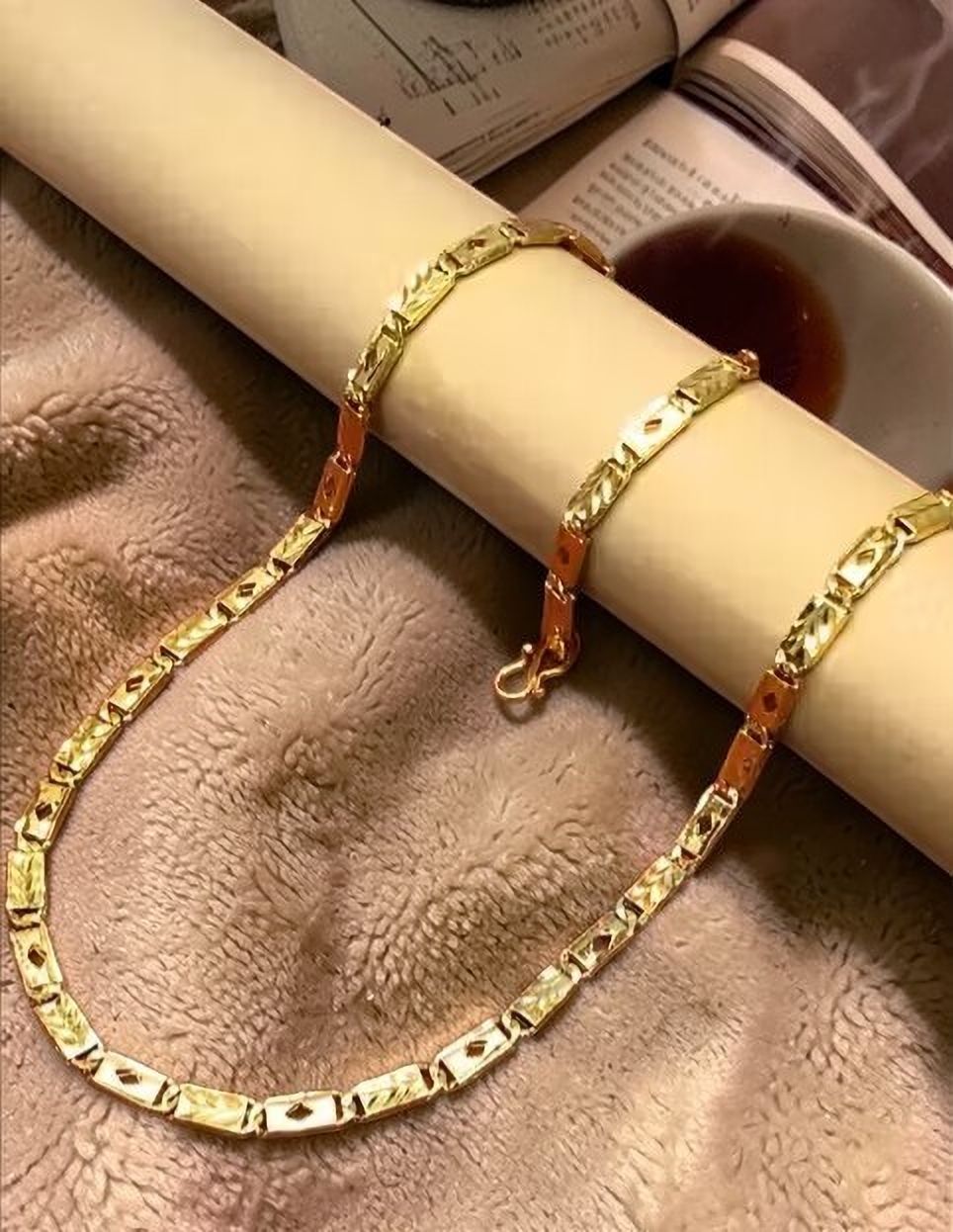 nadagapa 1 gram Stylish Heavy Golden Neck Men Chain “20” Inches Gold-plated Chain Gold-plated Plated Copper Chain-picture-16