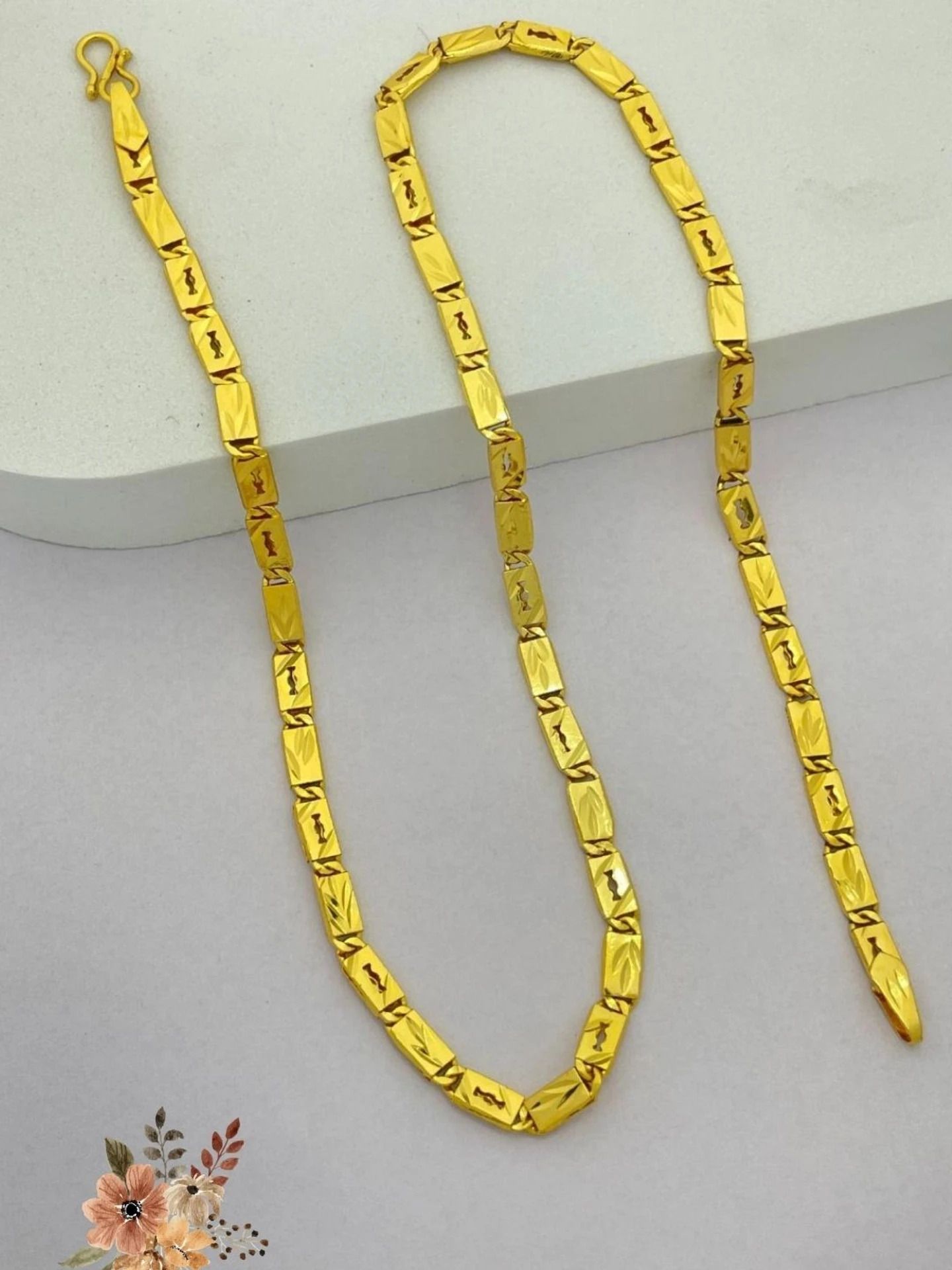 nadagapa 1 gram Stylish Heavy Golden Neck Men Chain “20” Inches Gold-plated Chain Gold-plated Plated Copper Chain-picture-18