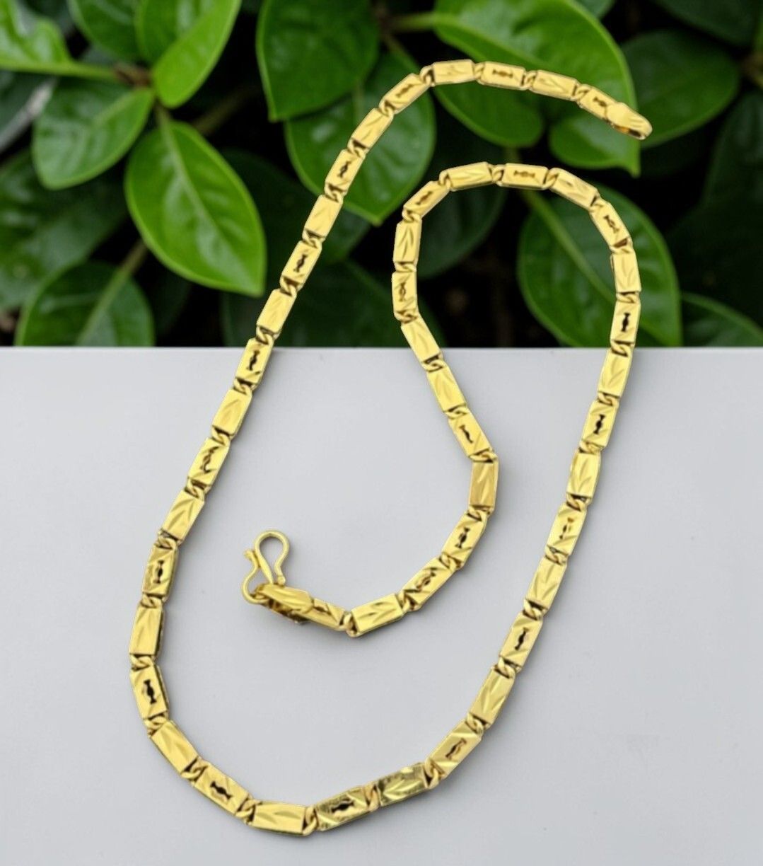 vachasha 1 gram Stylish Heavy Golden Neck Men Chain “20” Inches Gold-plated Chain Gold-plated Plated Copper Chain-picture-23