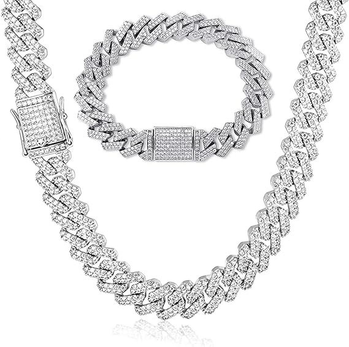 provogue chain for boys men simple chain Neck Anti tarnish necklace long chains stylish Cubic Zirconia, Diamond, Crystal Silver Plated Metal, Stone, Silver, Alloy, Stainless Steel Chain Set-picture-10