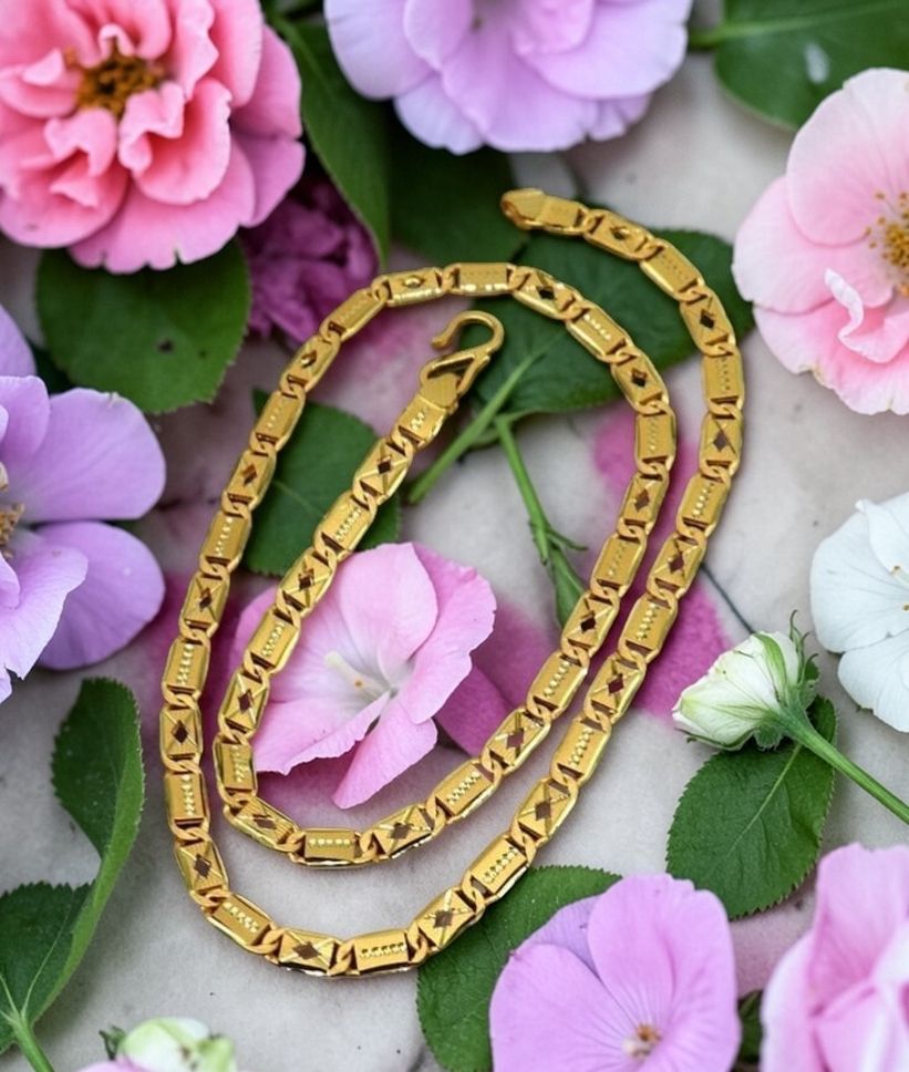 nadagapa 1 gram Stylish Heavy Golden Neck Men Chain “20” Inches Gold-plated Chain Gold-plated Plated Copper Chain-picture-24
