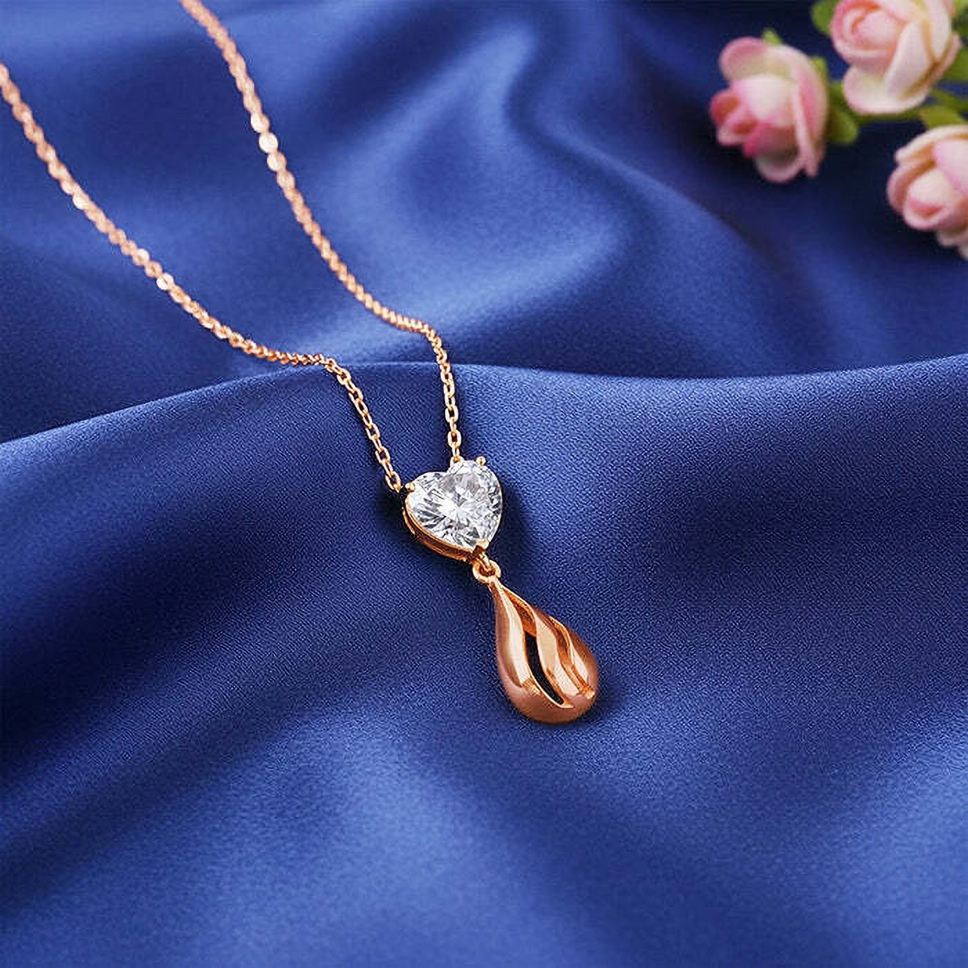 925 Silver Rose Gold Unsaid Love Necklace Zircon Rhodium Plated Sterling Silver Necklace-image-48