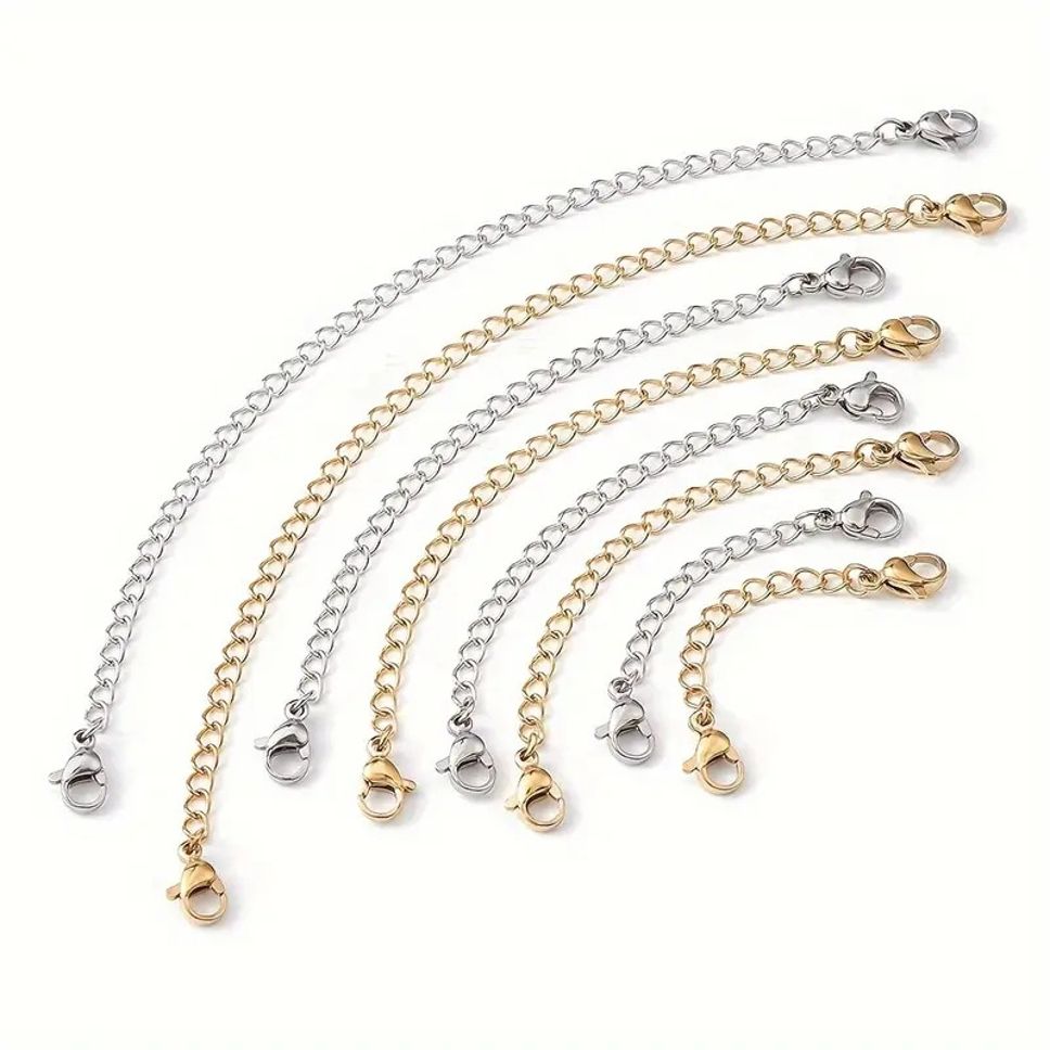 Chain Extension Combo Pack of 8 (2 Inch, 3 Inch, 4 Inch, 6 Inch) with Lobster Alloy Chain-image-37