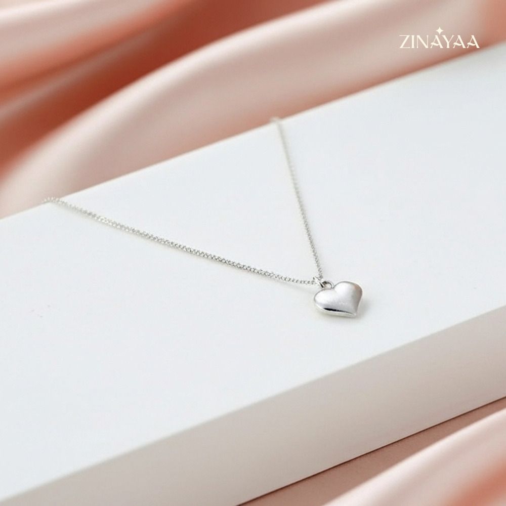 925 Sterling Silver Textured Heart Adjustable Pendant Necklace Cubic Zirconia Rhodium Plated Sterling Silver Necklace-image-46