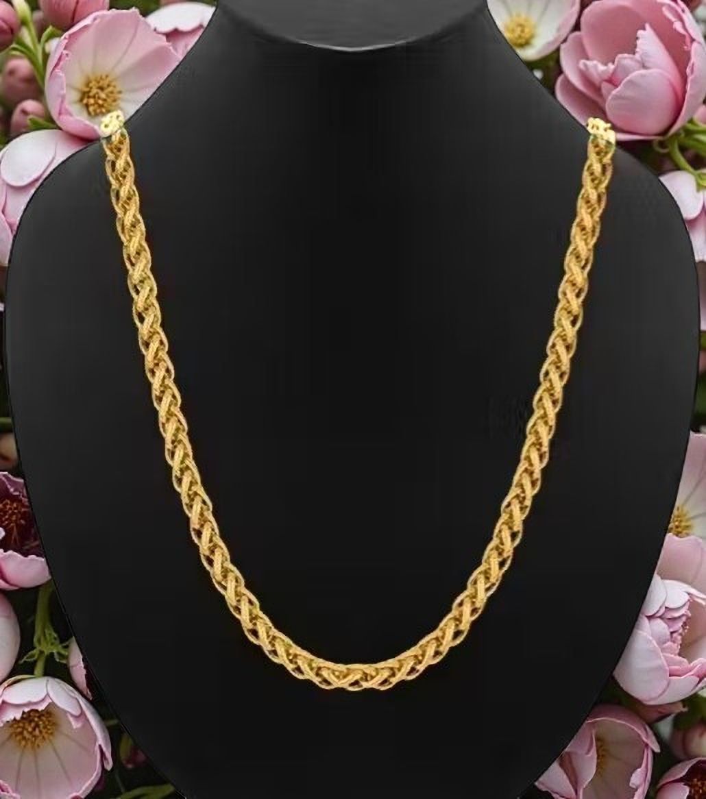 nadagapa 1 gram Stylish Heavy Golden Neck Men Chain “20” Inches Gold-plated Chain Gold-plated Plated Copper Chain-picture-23