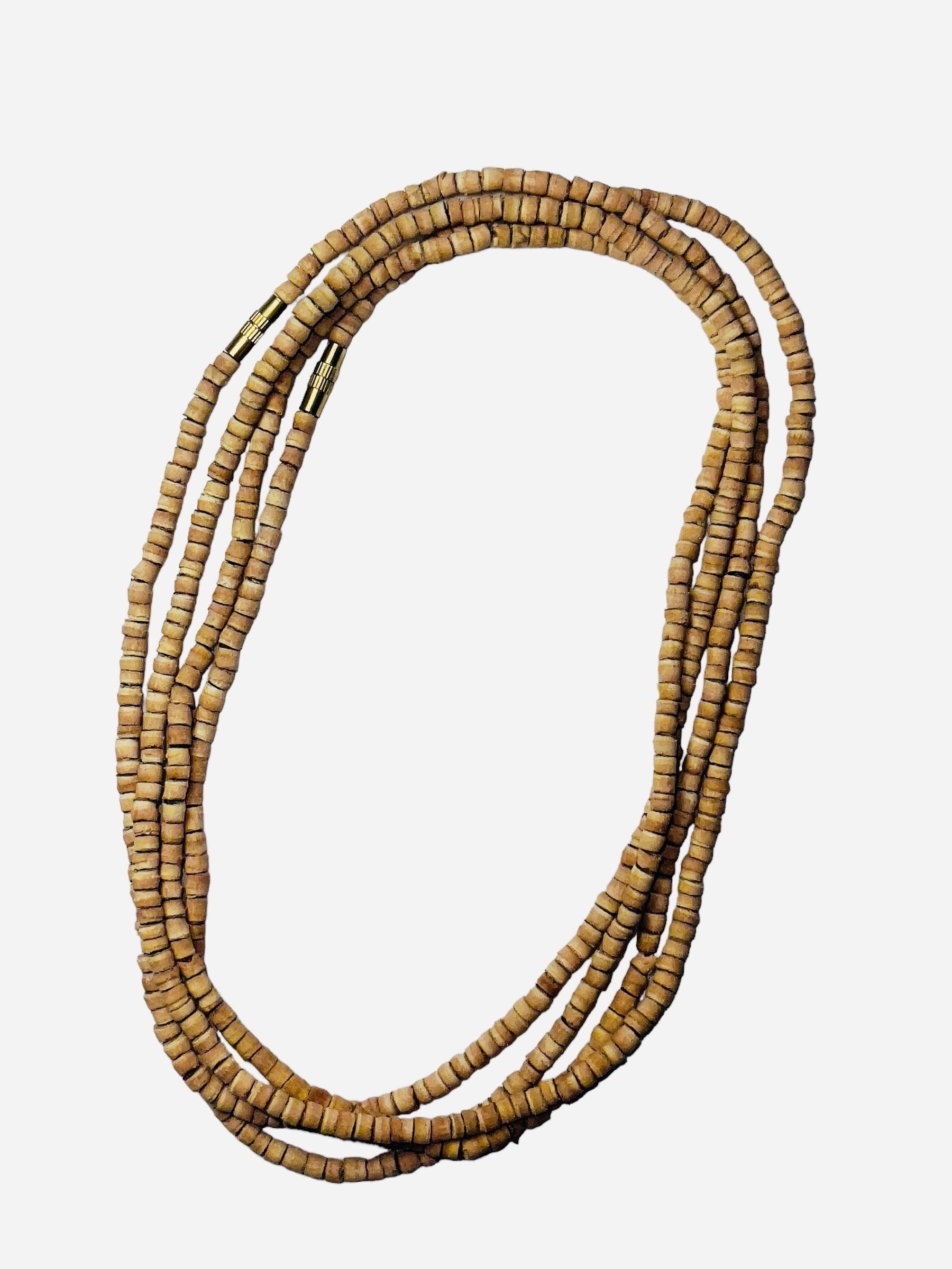 Original tusli kanthi mala with radha name beads for neck 3 round 52 inch Wood Chain-image-17