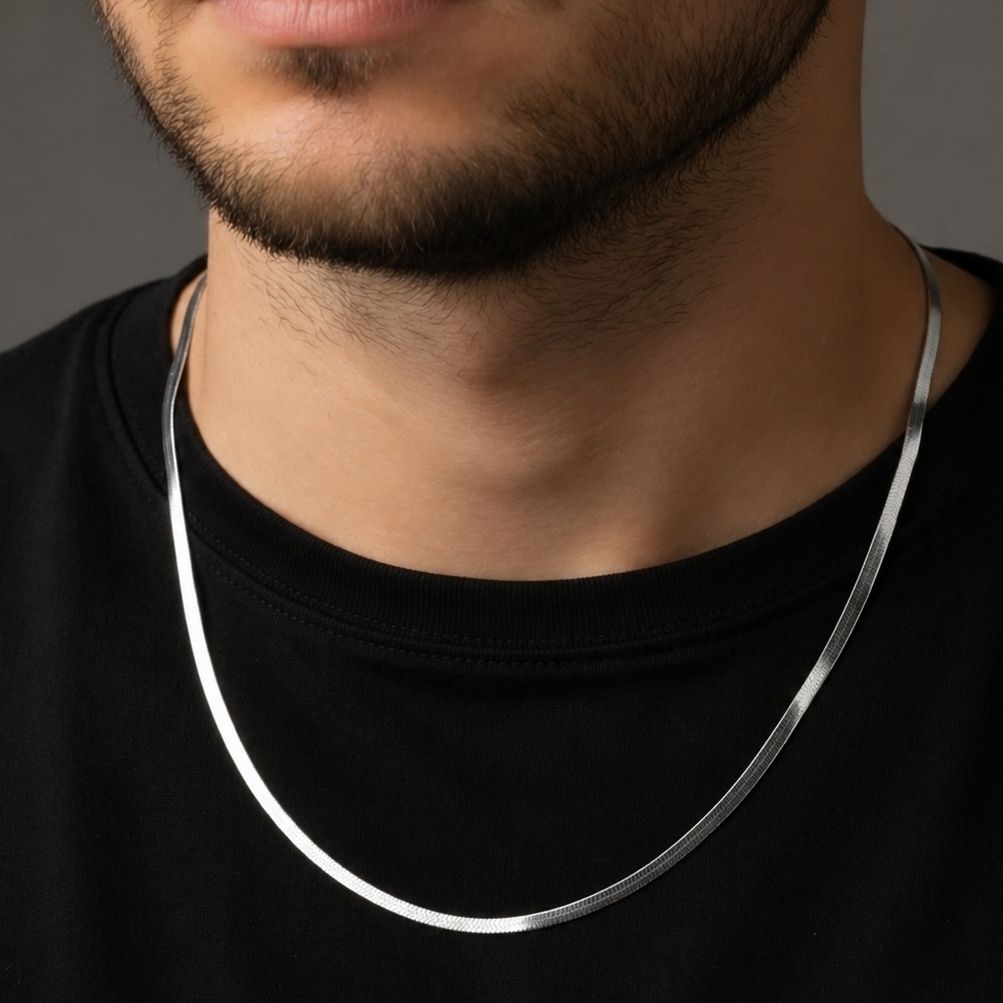 Silver plated Stainless Steel Snake Chain For Men And Boys( 1 pack) Silver Plated Silver, Stainless Steel Chain-image-13
