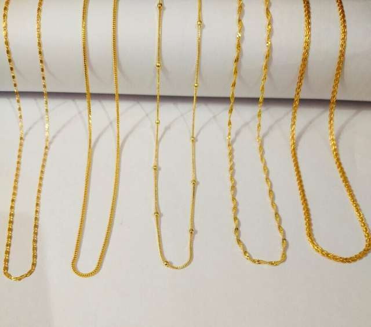 Gold Polish chain 2gm Waterproof 6 Month Rose Quartz Gold-plated Plated Alloy Chain-image-26