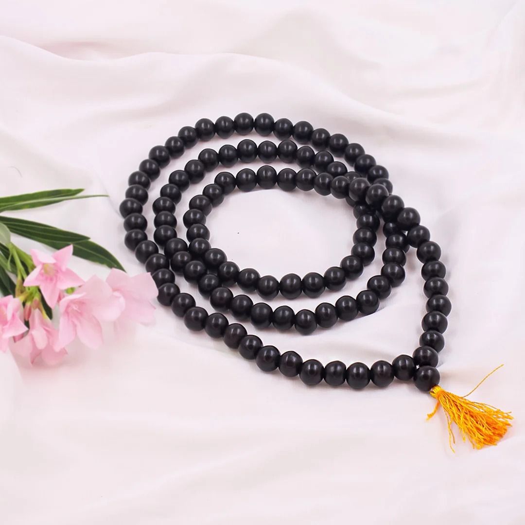 Original Karungali Malai 108-Beads Ebony Wood Wood Necklace-image-3