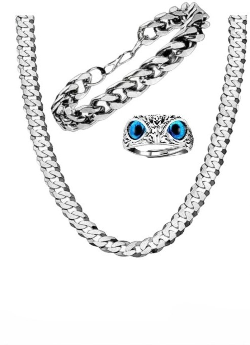 growola Best Fashionable Ring Owl and Bracelets Chain For Looking Well Silver Plated Alloy, Stainless Steel Chain-picture-28