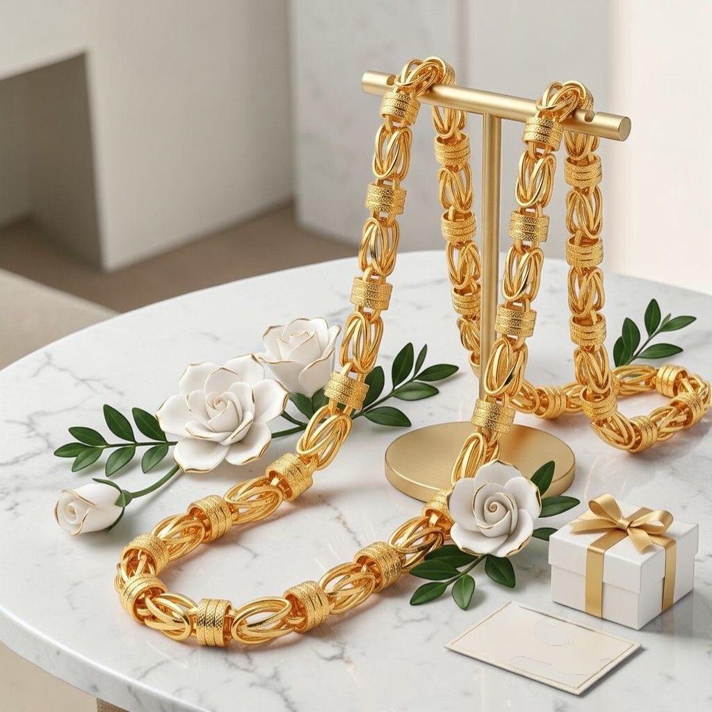 rutiprasa 1 gram Stylish Heavy Golden Neck Men Chain “20” Inches Gold-plated Chain Gold-plated Plated Copper Chain-picture-23