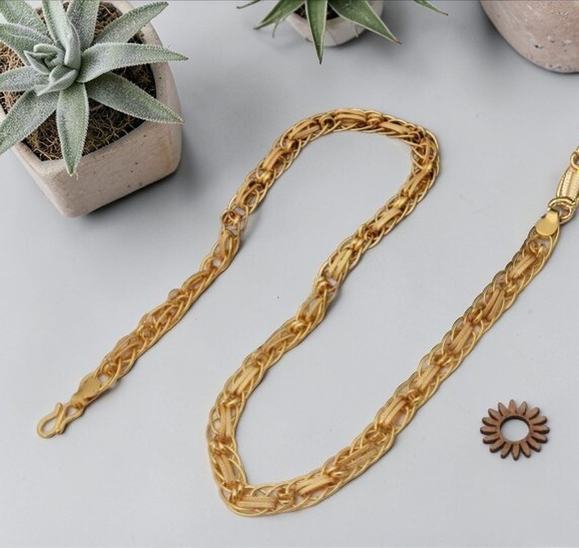 nadagapa 1 gram Stylish Heavy Golden Neck Men Chain “20” Inches Gold-plated Chain Gold-plated Plated Copper Chain-picture-20