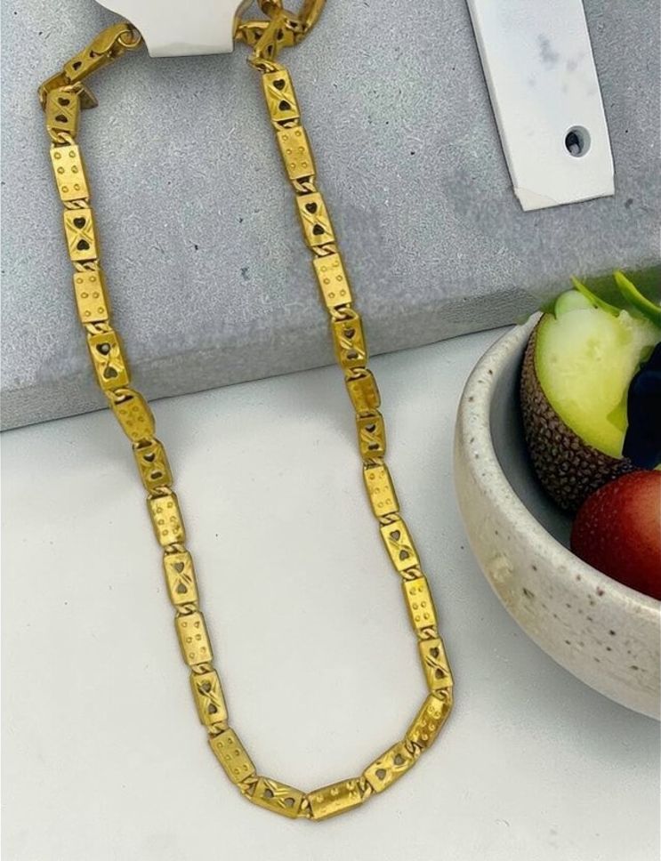 nadagapa 1 gram Stylish Heavy Golden Neck Men Chain “20” Inches Gold-plated Chain Gold-plated Plated Copper Chain-picture-29