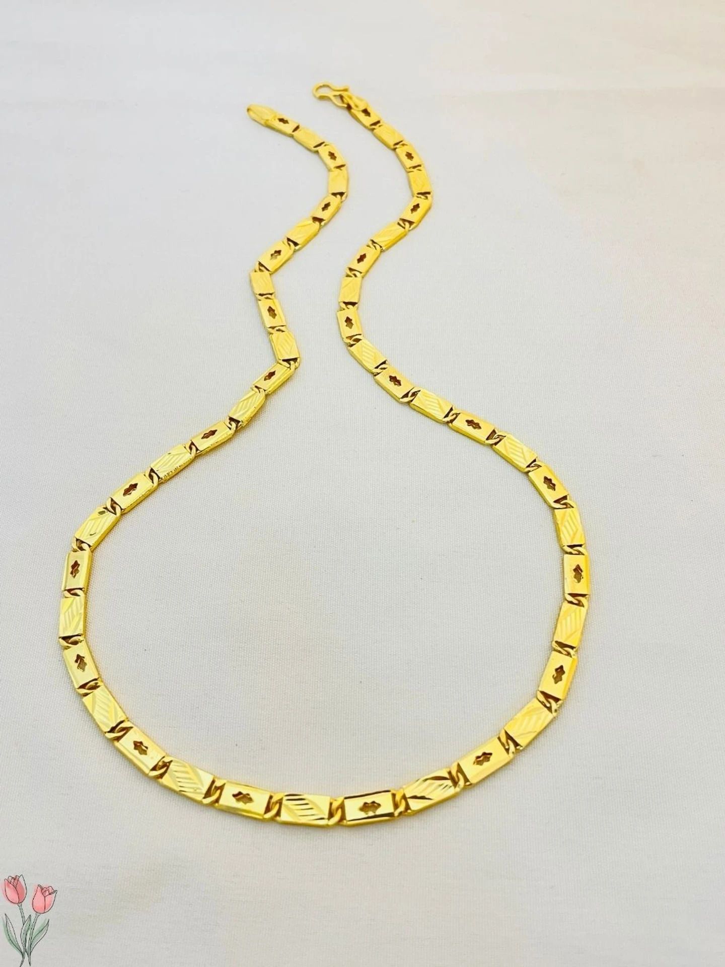 vachasha 1 gram Stylish Heavy Golden Neck Men Chain “20” Inches Gold-plated Chain Gold-plated Plated Copper Chain-picture-33