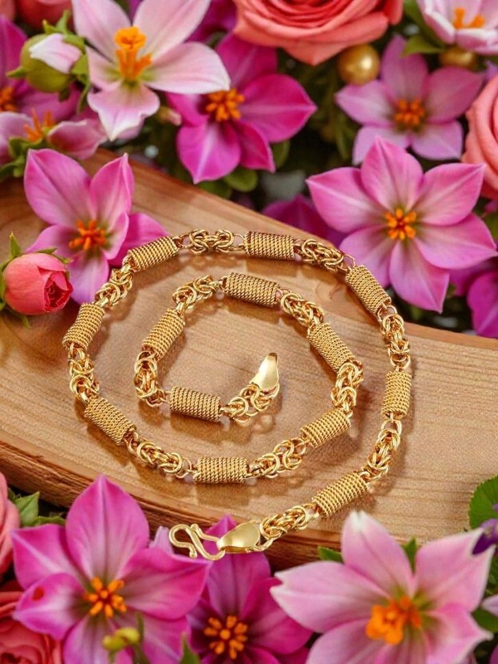 nadagapa 1 gram Stylish Heavy Golden Neck Men Chain “20” Inches Gold-plated Chain Gold-plated Plated Copper Chain-picture-35
