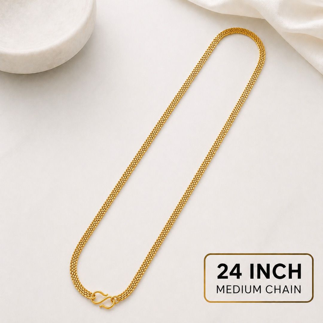 24 Inches One Gram Gold Plated Chain For Men And Women Gold-plated Plated Brass Chain-image-16
