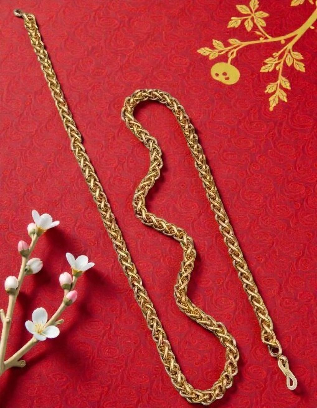 nadagapa 1 gram Stylish Heavy Golden Neck Men Chain “20” Inches Gold-plated Chain Gold-plated Plated Copper Chain-picture-32