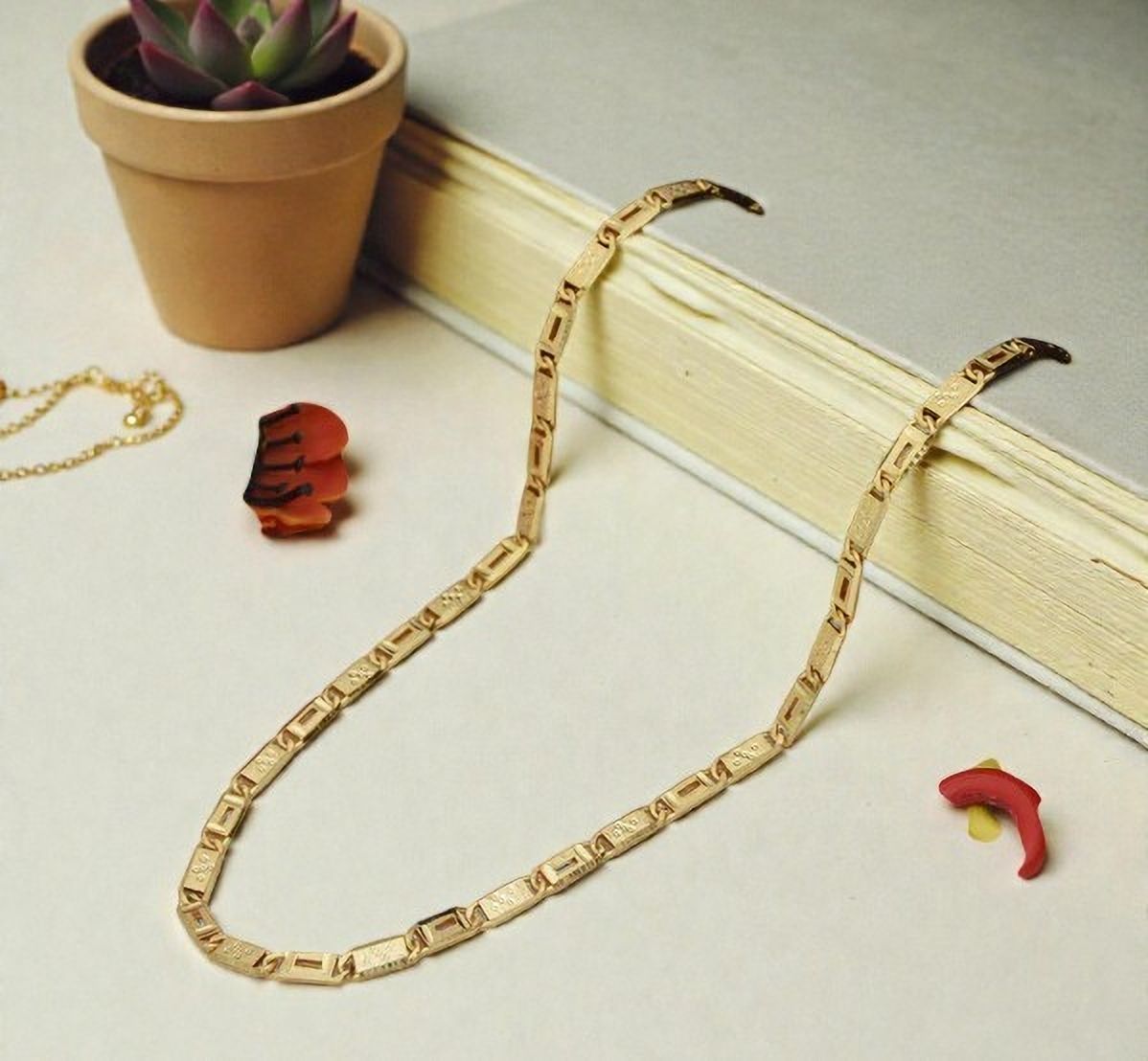 nadagapa 1 gram Stylish Heavy Golden Neck Men Chain “20” Inches Gold-plated Chain Gold-plated Plated Copper Chain-picture-45