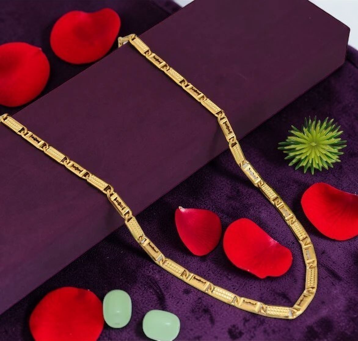 nadagapa 1 gram Stylish Heavy Golden Neck Men Chain “20” Inches Gold-plated Chain Gold-plated Plated Copper Chain-picture-28