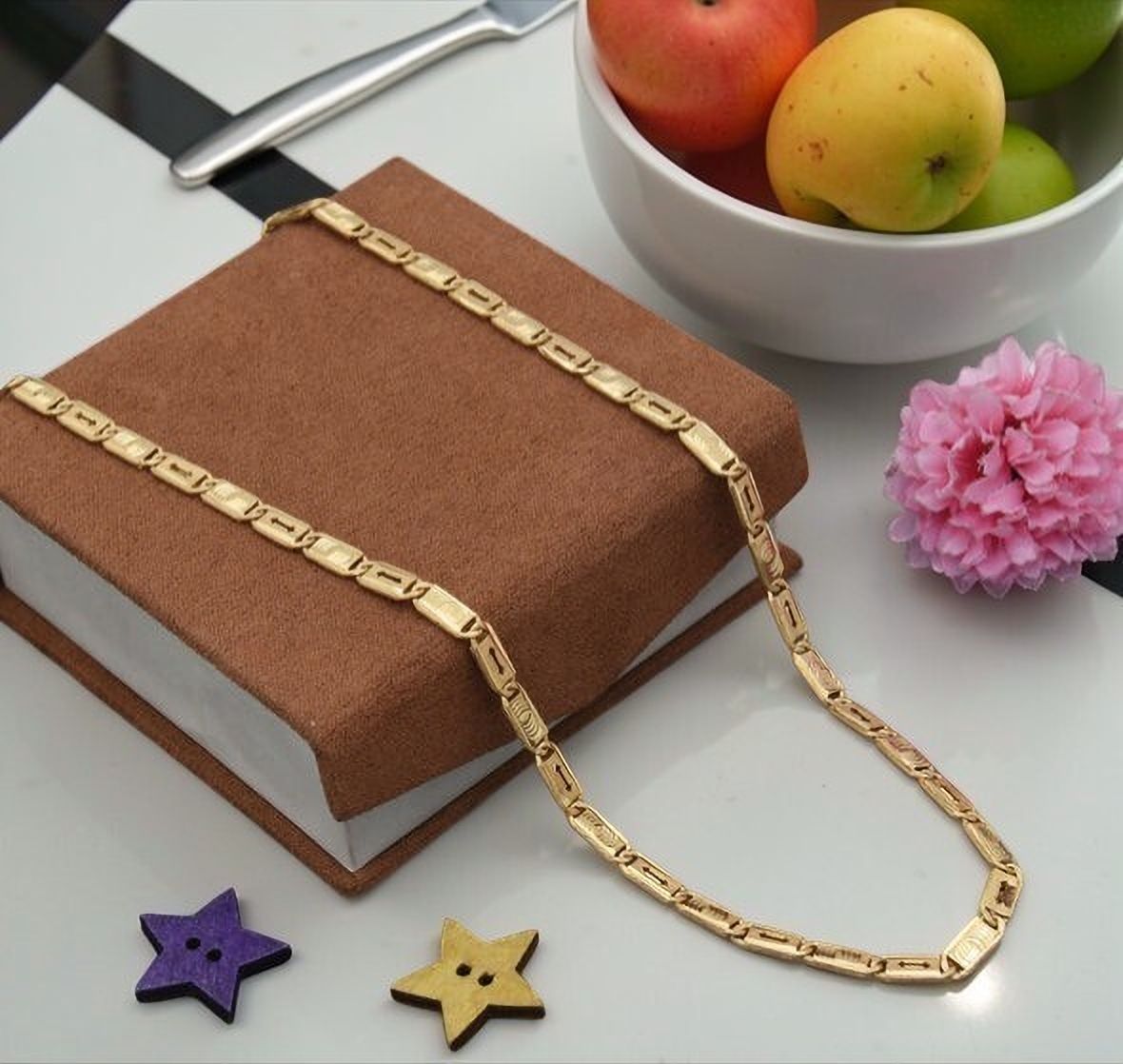 nadagapa 1 gram Stylish Heavy Golden Neck Men Chain “20” Inches Gold-plated Chain Gold-plated Plated Copper Chain-picture-33