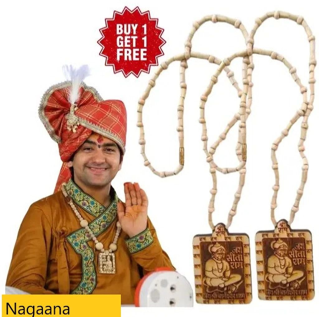 SRI BAGESHWAR DHAM Hanuman Pendant Tulasi Mala | SITARAM Tulsi | Bageshwar Dham Wood Chain-image-6