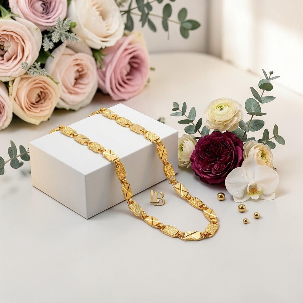 rutiprasa 1 gram Stylish Heavy Golden Neck Men Chain “20” Inches Gold-plated Chain Gold-plated Plated Copper Chain-picture-28
