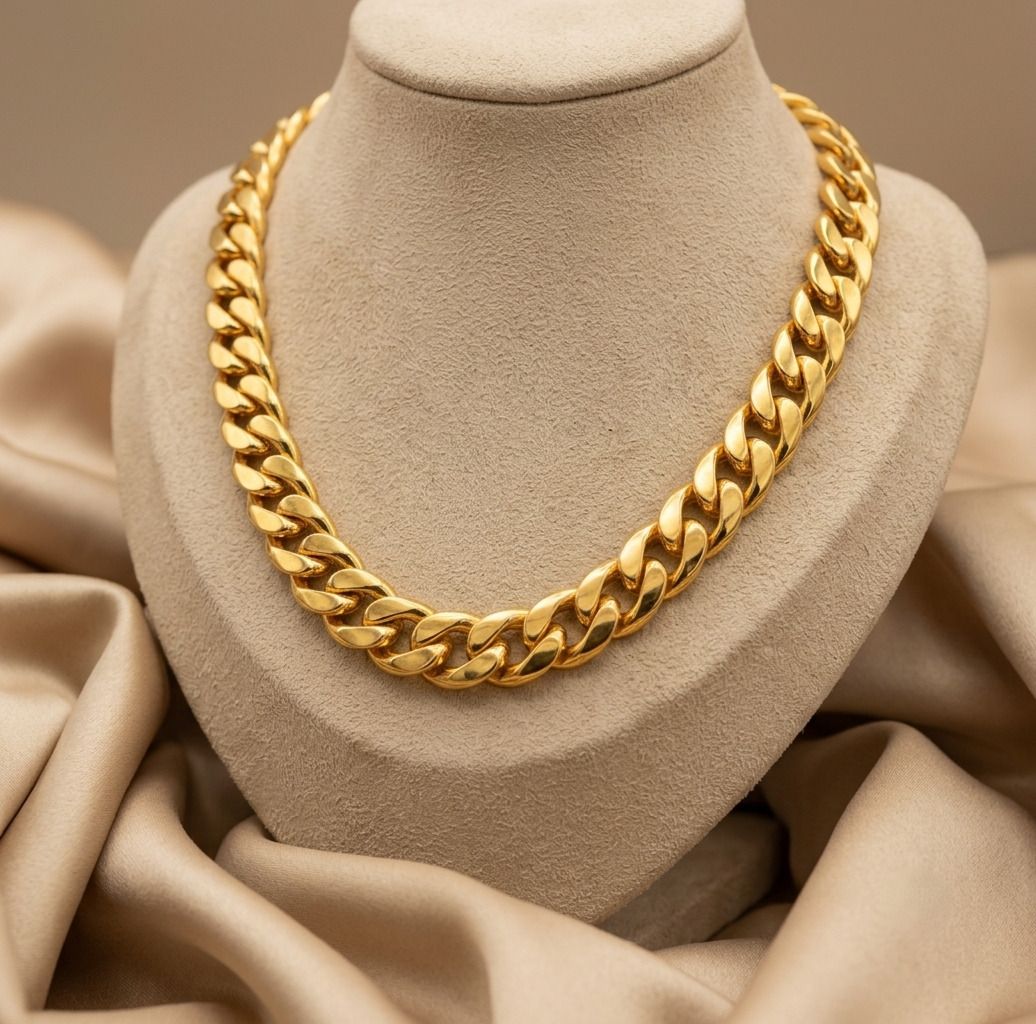 rgs Premium 1 Gram Gold Plated Chain for Men | Long Lasting Designer Daily Wear Gold-plated Plated Brass Chain-picture-34