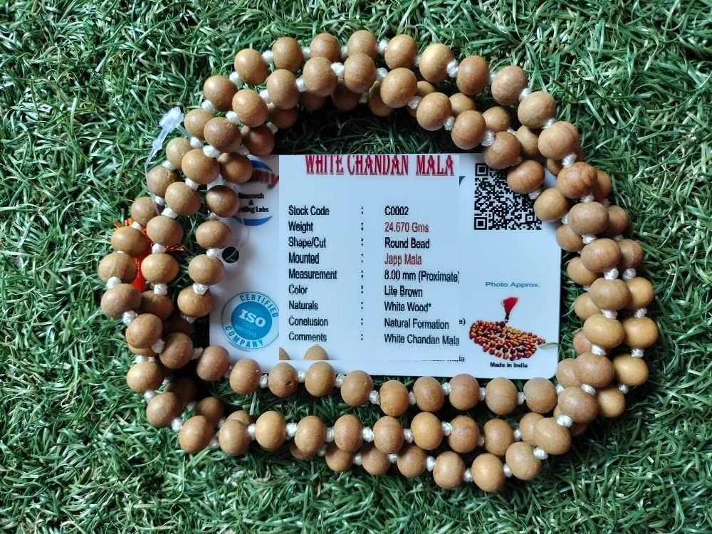 firmus Sandalwood Mala Original/Chandan Mala/Size: 8mm,Length: 40 inches, Beads: 108+1) Wood Chain-picture-9