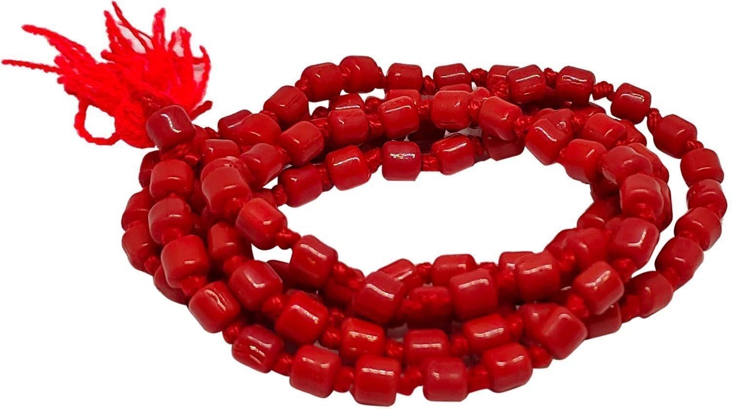 Lal Munga Stone Mala (Small) (Pack of 1) Wood Chain-image-17