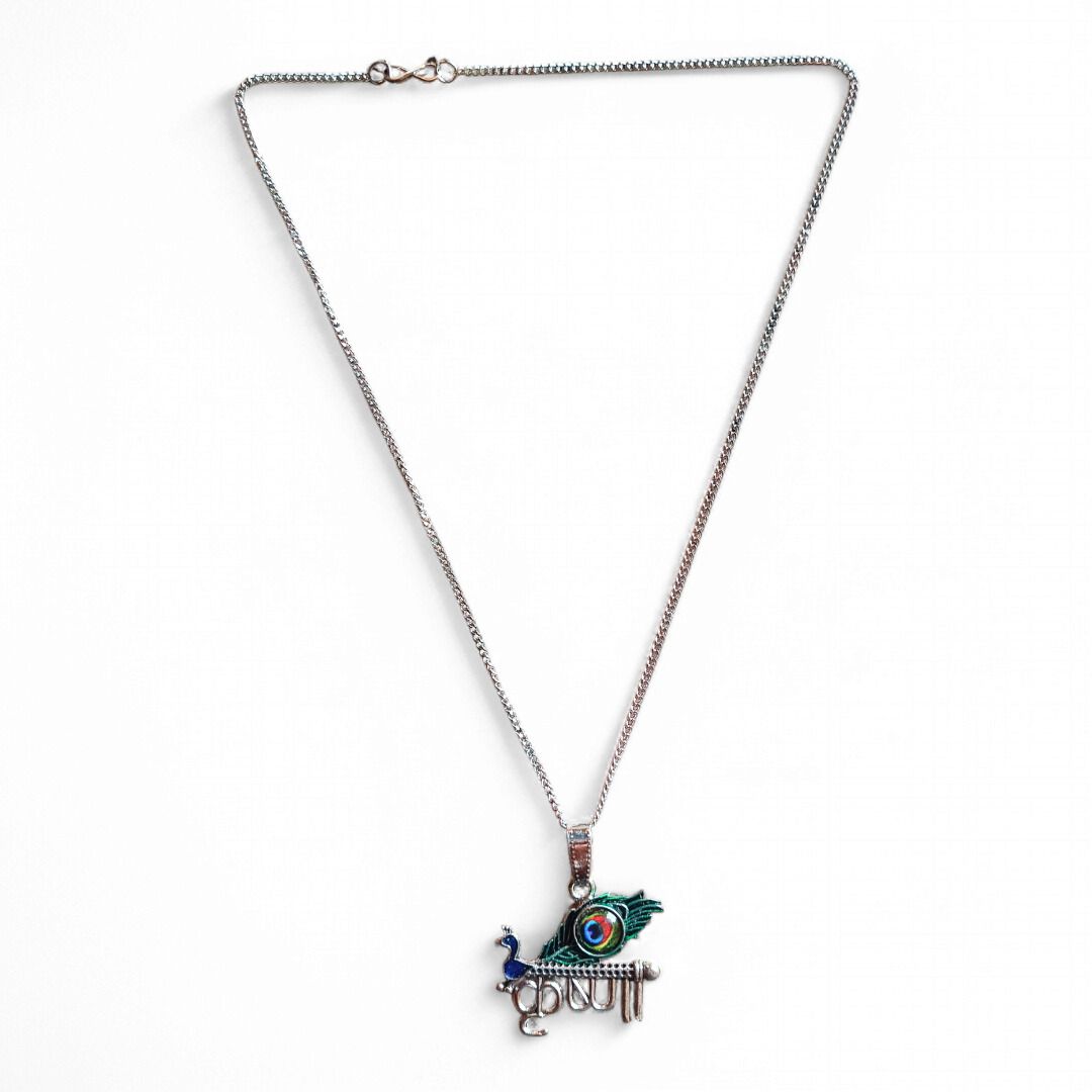 Krishna locket beautiful silver chain for boys and girls Alloy Chain-image-2
