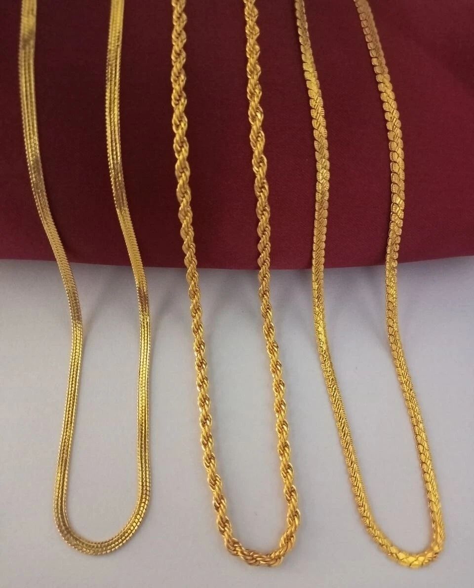21 INCH MINIMUM ORDER QUENTY 3 Gold-plated Plated Brass Chain-image-42
