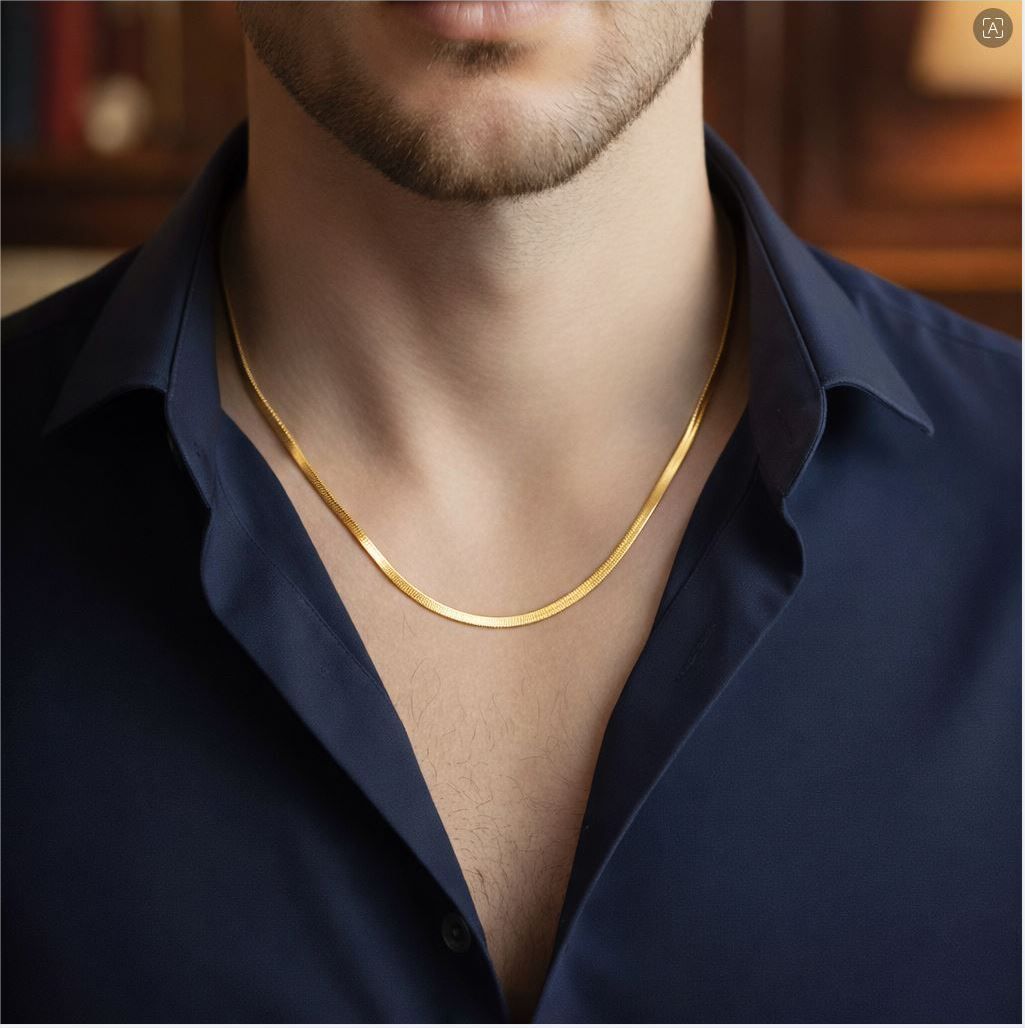 aasthas collections Gold Plated Snake Chain for Men and Boys, Stainless Steel Chain-picture-10