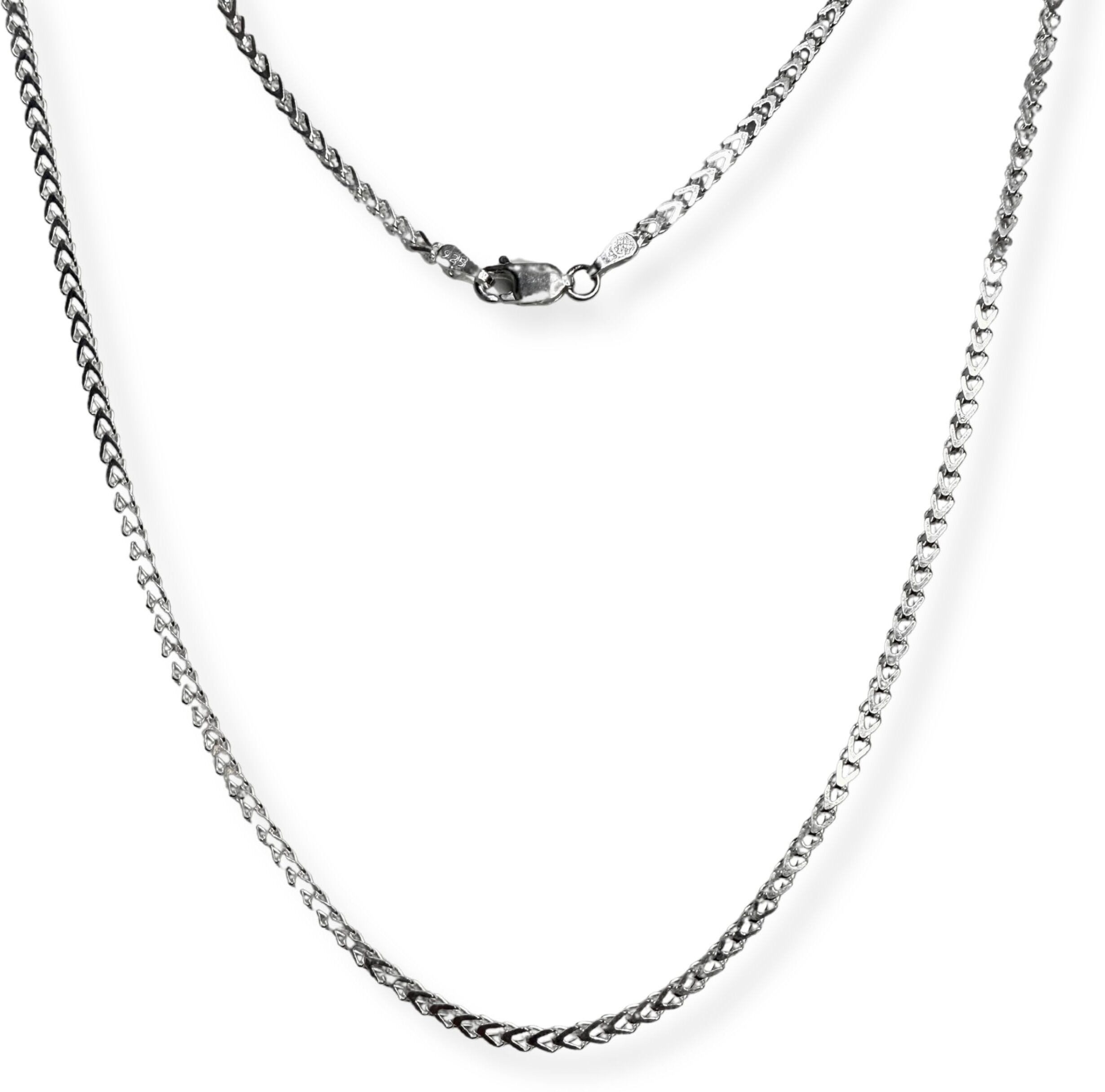 zilo jewels Pure 925 Silver Men's Fox chain Rhodium 18 Inch 6 Gram Silver Plated Sterling Silver Chain-picture-16