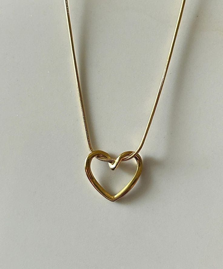 Twisted heart golden necklace Gold-plated Plated Stainless Steel Necklace-image-42